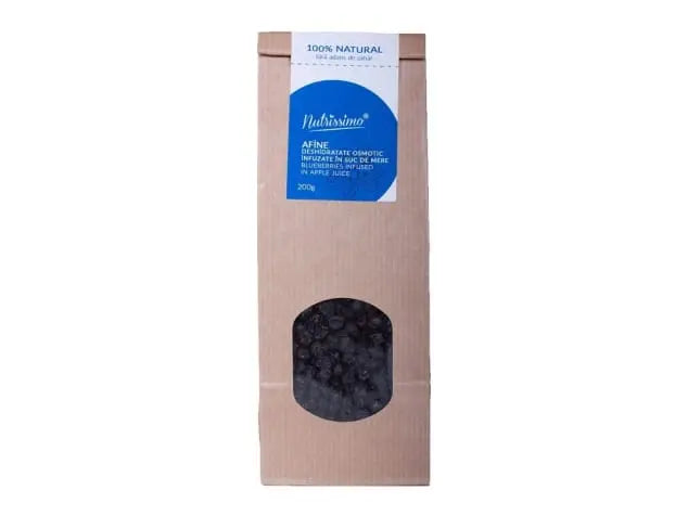 Afine salbatice infuzate in suc de mere - fara zahar - 200 g Bacania Rod