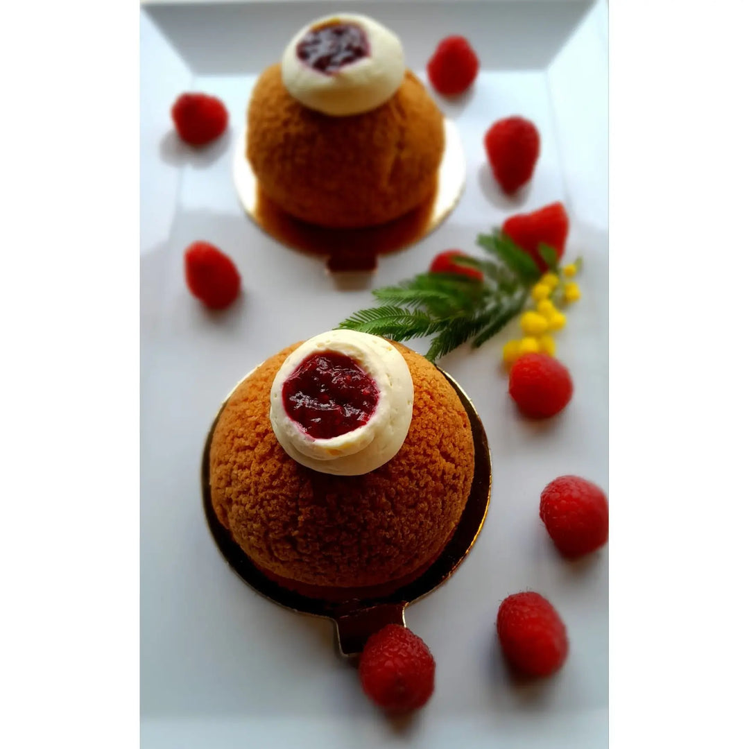 Choux cu crema de vanilie si zmeura -1buc Bacania Rod