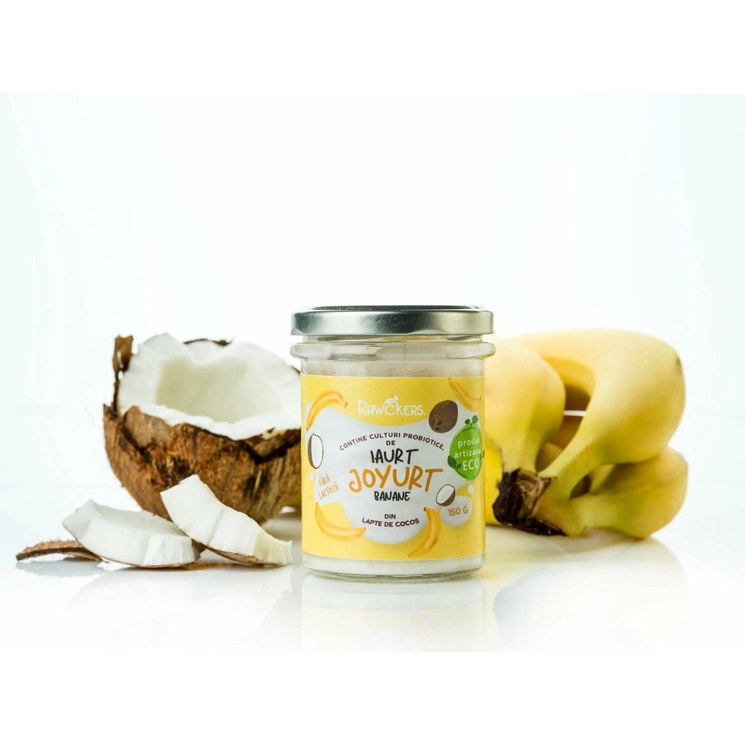 Iaurt vegan din lapte de cocos cu banane, 150g - Bacania ROD