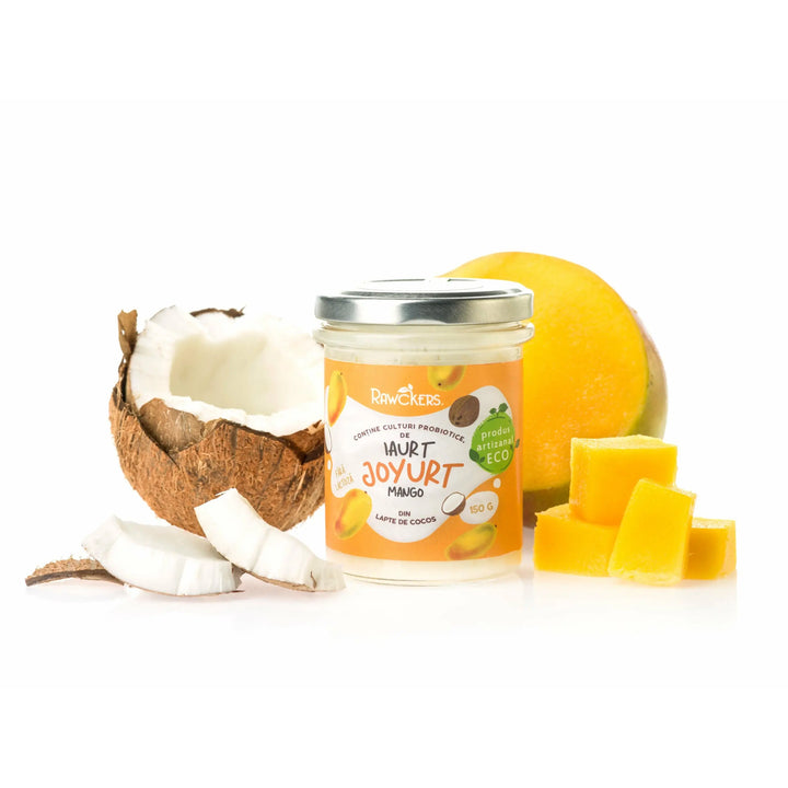 Iaurt vegan din lapte de cocos cu mango, 150g - Bacania ROD