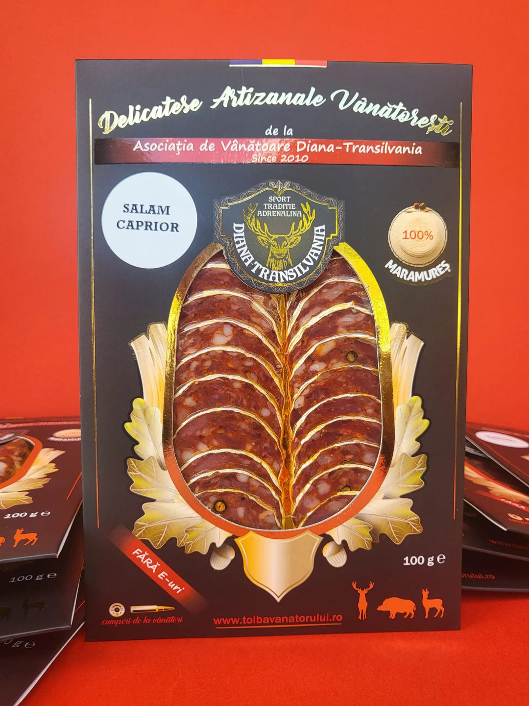 Salam caprior, feliat,100g -Tolba Vanatorului Bacania Rod