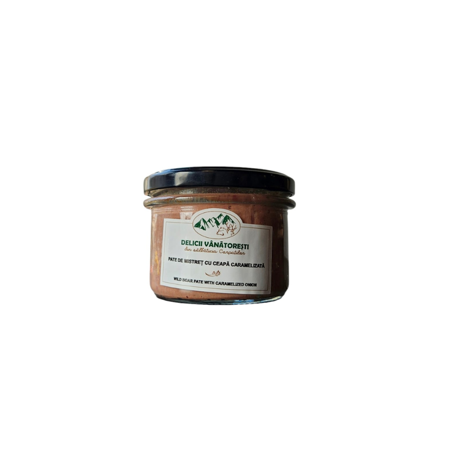 Pate cu mistret si ceapa caramelizata,180g-Delicii Vanatoresti