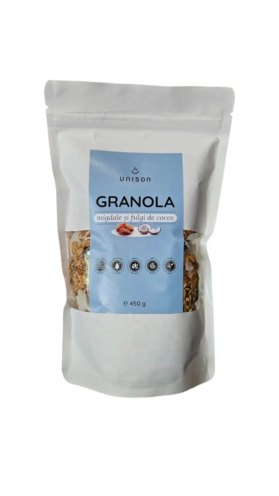 Granola Migdale și Fulgi de Cocos, 450g Bacania ROD