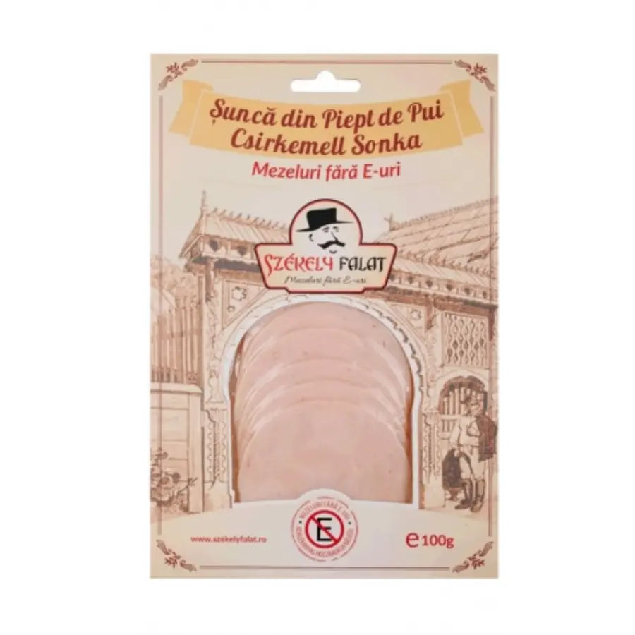 Șuncă din piept de pui feliată, 100g-Szekely Bacania ROD